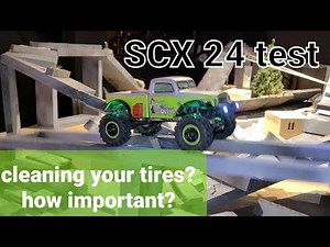 SCX24. How important are clean tires. Washing tires put to test on indoor 1/24th crawler course