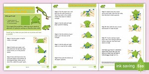 Moving Origami Animals: Jumping Frog Origami Craft