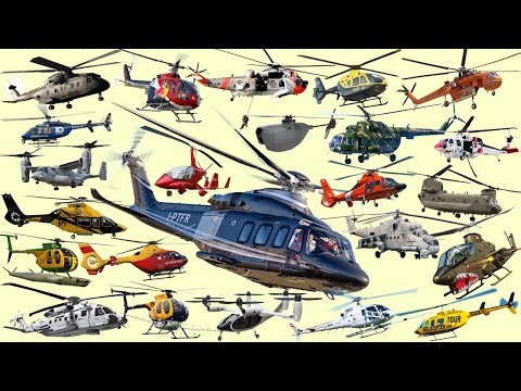 HELICOPTER Vehicle - Helicopter Types And Names | Police, Ambulance, Coastguard, Military Helicopter