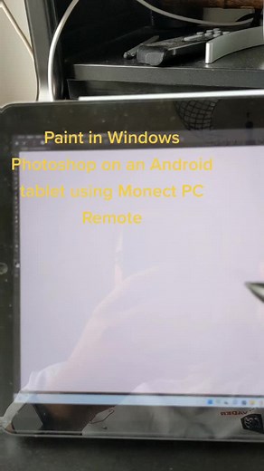 Paint in Windows Photoshop on an Android tablet using Monect PC Remote. Download the app from monect.com for free. #painting #photoshop