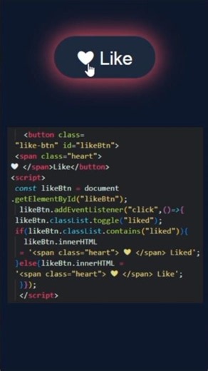 Amazing Stylish Like Button Using HTML CSS and JavaScript ❤️ | Beginner Friendly Project