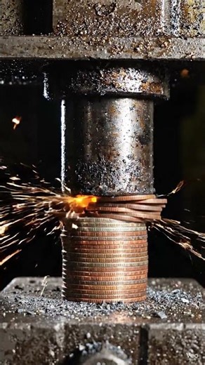 “Coins Stack vs Hydraulic Press 😱🪙 | Extreme Metal Crush!”