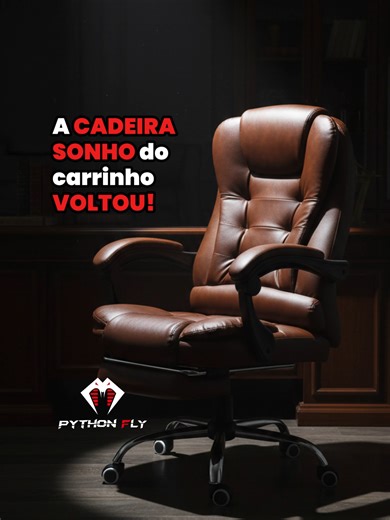 ELA VOLTOU! 🚨 O item mais amado do seu carrinho em REESTOQUE! O momento que você esperava chegou! 😱 A cadeira com reclinação de 150° está de volta. Não é só uma cadeira, é o seu refúgio particular depois de um dia de Lock In pesado. Garanta a sua antes que o estoque voe de novo! 🔥🛒 #Reestoque #CadeiraPresidente #ConfortoGamer #PythonFly #Achadinhos #Dindin