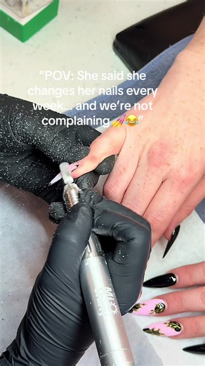 Client: “Maybe I’ll keep the same design next time.” Also client next week: “Let’s try something new again.” 😂💅 At Fancy Nails & Spa every week is a new nail mood ✨ #NailDesign #GelXNails #BuilderGel #NailInspo #NailTechLife