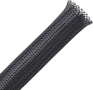 100ft - 3/8 inch PET Expandable Braided Sleeving – Black – Alex Tech Braided Cable Sleeve