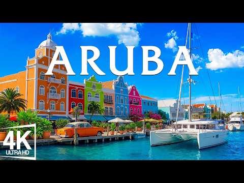 Aruba 4K – White Sand Beaches, Turquoise Waters, Palm Trees and Caribbean Island Paradise