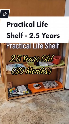 Montessori Practical Life Shelf for 2.5-Year-Olds