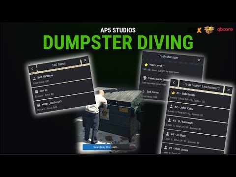 [PAID] [QBCORE, ESX, QBOX] Fivem Dumpster Diving Script Showcase