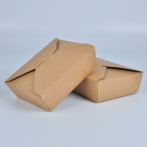 [Hot Item] Recycled Kraft Paper Custom Pattern Takeout Box for Lunch and Desserts