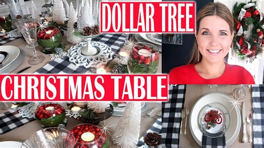 Easy Dollar Tree Christmas table decor you can make