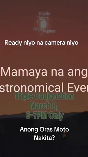 Triple Conjunction na mamaya ready na #astronomicalevent #planets #philippines #foryou #fyp
