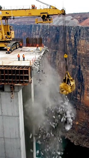 “The Fall Took Seconds… The Drop Was Endless” #heavyequipment #automobile #constructionsafety