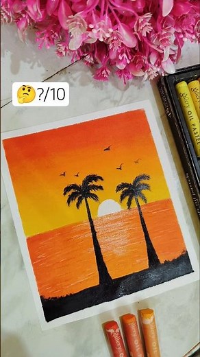 🌅 Easy Ocean Sunset drawing with oil pastel ✨ | Oil Pastel Drawing