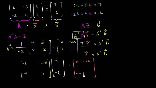 Solving linear systems with matrices