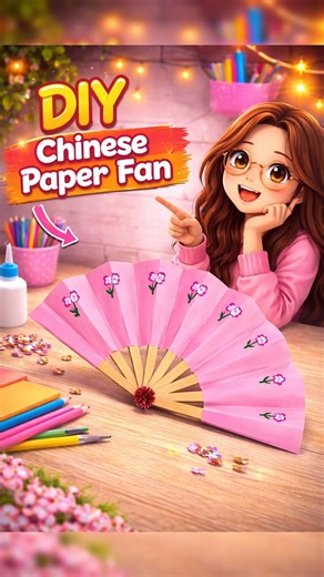 Beautiful Paper Fan Craft 😍✨ | Easy & Cute DIY Idea