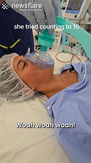 Counting to 10 under general anaesthetic is notoriously difficult, but I think she could do it! 👀 | Newsflare