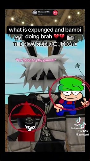 what is expunged and bambi doing in roblox brah 💔💔 #daveandbambi #roblox #fridaynightfunkin
