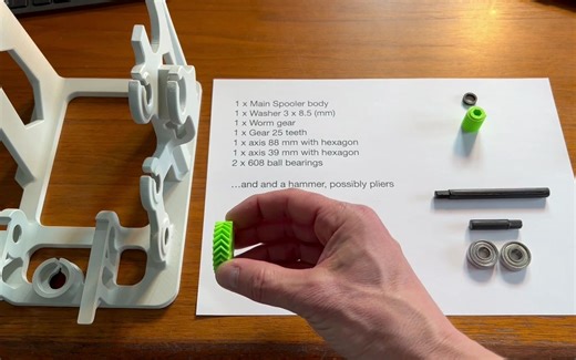 Bambu Lab P1-X1-X1C-X1CC Filament Spool Winder if you use AMS Assembly Instructi