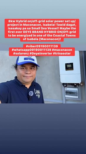 8kw Hybrid on/off-grid solar power set up/project in Maconacon, Isabela! Tawid dagat, isasakay pa sa Small Sea Vessel! Maybe the first ever DEYE BRAND HYBRID ON/Off-grid to be energized in one of the Coastal Towns of Isabela (Maconacon)!#viber09190011139#whatsapp09190011139 #maconacon #solarenz #DeyeInverter #trinasolar | Sola Renz