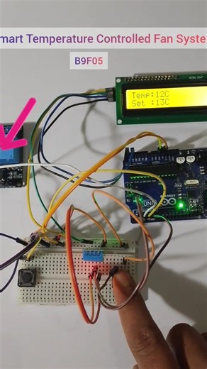 Smart Temperature😮 Controlled Fan System#ytshorts #arduino #dht11#diyprojects #electronics#shorts