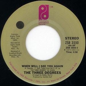 The Three Degrees - When Will I See You Again