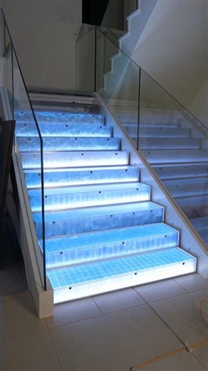 "Insane LED Staircase Transformation: From Plain Steps to Animated Digital Display! 🔥"