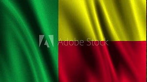 The Benin flag proudly waving with a fabric effect is a symbol of national pride and liberation