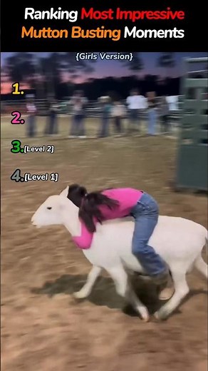 Ranking Most Impressive Mutton Busting Moments Girls Version #shorts #mutton