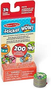 Melissa & Doug Sticker Wow!™ Mini Activity Pad and 200+ Refill Stickers for Sticker Stamper Arts and Crafts Fidget Toy Collectibles – Pets Stickers