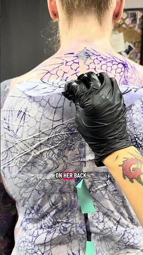 Fairy and dragon backpiece 🖤 #tattoo #tattooartist #tattooinspo #fairytattoo #dragontattoo