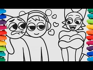 Incredibox Sprunki Coloring Pages - WENDA x GRAY Oren Love! ❤