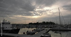 4K Helsinki Baltic Sea Finnish Bay lagoon, city panorama, Kalasatama area buildings in early summer morning video over calm water channel in Finland capital, northern Europe