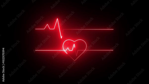 Abstract heart bet digital cardiogram curve as a symbol of cardiovascular health. black Background