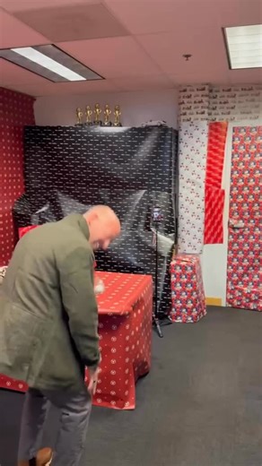 Smith Motor Sales Of Haverhill on Instagram: "🎉 Big shoutout to Ben for being the best sport as we turned his office into an elaborate birthday surprise! Watching him unwrap his workspace was like witnessing a live magic show—only with more paper cuts and less rabbits! 😂🎁 #BirthdayMagic #OfficePrank #SurpriseSuccess"