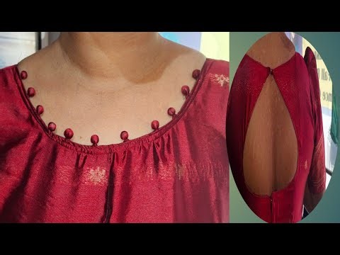 ShrideviMurthy is live!(38) size boat neck design and four tucks blouse with frontneck potli botton