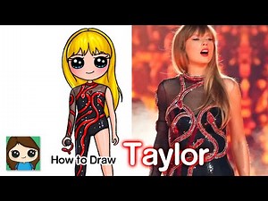 How to Draw Taylor Swift | Reputation Concert Snake Outfit