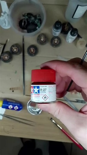 Adding clear colours part 2, adding clear red. Same as the orange, take your time. #modelkit #scalemodel #hobby #modelmaking #scalemodelling @Dazza @Crenabog @Brush & Bone @Beam @Robert french @ErtOld22! @AFV 1/35 modeller @horus-hereecey