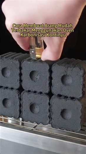 Cara membuat arang mudah terbakar menggunakan oven karbonisasi kontinyu #arang #charcoal #fyp