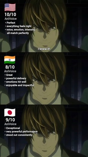 "I Knew It!" 👁️ | Death Note #shorts #anime #voiceratings #multilingualanime #AniVoice