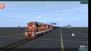 【TRS模拟火车】傍晚行车!双机重联DF7B-6055 DF7B-3091牵引39212次混编货列(含挂车作业)前往几公里外的车站，然后双机重联返回