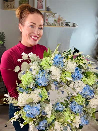 Blue Hydrangea Wreath: Cottage Spring Summer Decor - Etsy