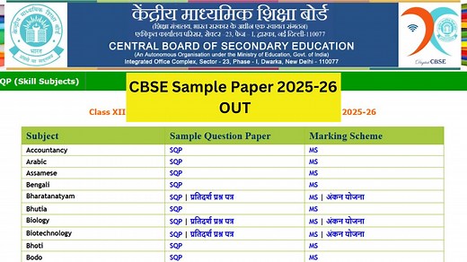 CBSE Sample Papers 2025-26 Class 10, 12 Out @cbseacademic.nic.in; Download CBSE SQPs and Marking Sch