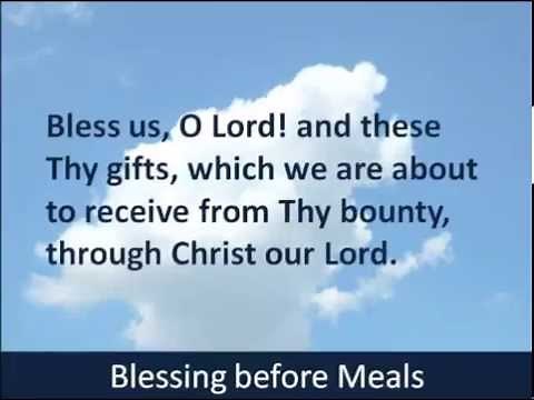 Blessing before Meals - Hear and Read the Prayer - Baltimore Catechism - 1885