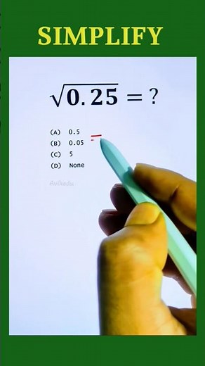 Simplifying Square Root of decimal numbers #simplification #decimals #maths #school #mathematics