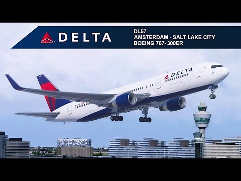 [P3D v4.5] Full Flight | CaptainSim Delta B767-300ER - Amsterdam - Salt Lake city
