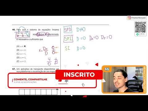 [UFRGS 2020] 46 - For the system of linear equations