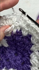 Granny Square 💖 How to Fasten Off #sparklyone #crochet #grannysquares #fastenoff #yarn #handmade