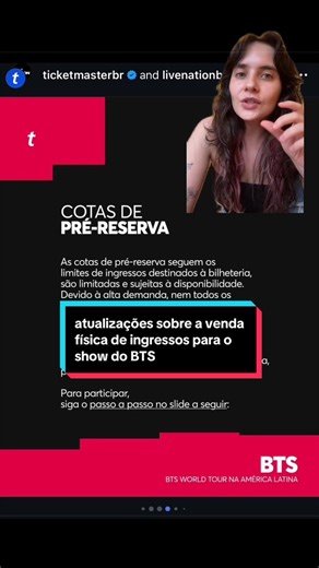 IMPORTANTE pra quem pretende comprar ingressos presencialmente. confiram tudo completo nos canais oficiais da #ticketmaster. #bts #btsbrasil #keepswimming