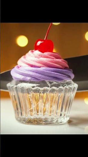 Cutting a magical glass layered cupcake was NEVER this satisfying 🧁💥 | Cream Explosion ASMR