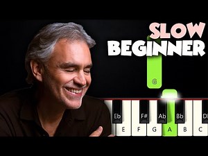 Time To Say Goodbye - Andrea Bocelli | SLOW BEGINNER PIANO TUTORIAL + SHEET MUSIC by Betacustic